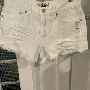 Free People women’s white denim cut off shorts size 26 NEW with tags